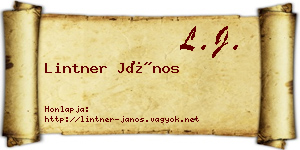 Lintner János névjegykártya