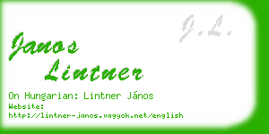 janos lintner business card